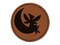 Fairy With Butterfly Wings Sitting on Moon Fantasy Round Iron-On Engraved Faux Leather Patch Applique - 2.5"